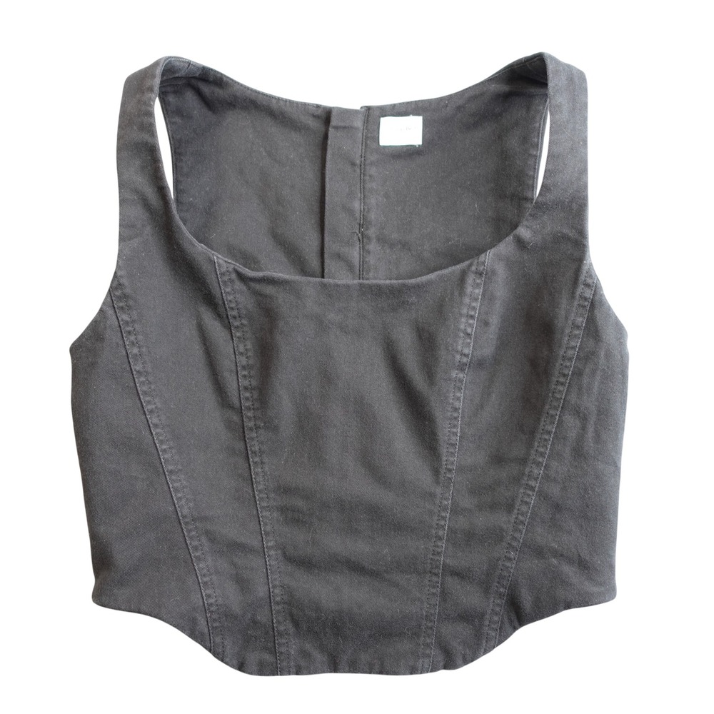 Sunday Best Shilot Bustier Corset Top Womens S Black Square Neck Cropped Aritzia